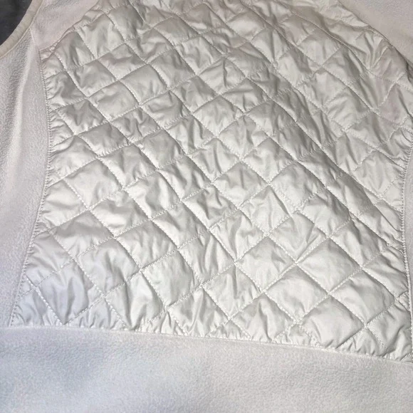 Columbia Quilted Fleece Hooded Vest Womens XL Cream Therma Coil Layering Outdoor - Picture 11 of 16